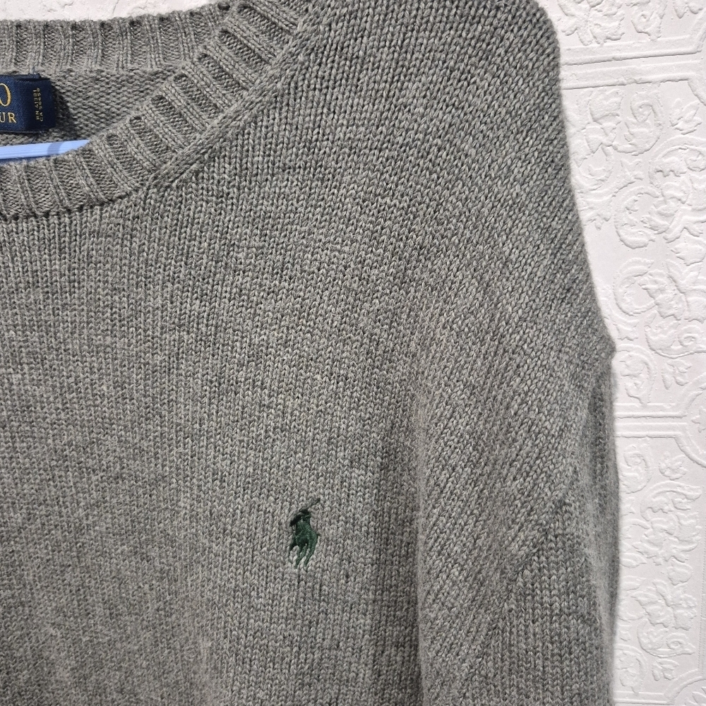 Ralph Lauren Polo Classic Gray Crewneck Sweater - Picture 2 of 7